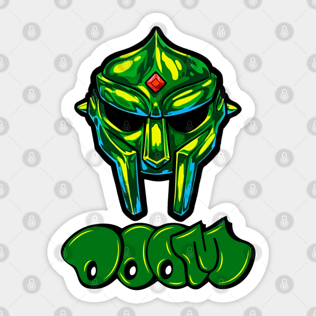 Mf Doom Green Mf Doom Sticker Teepublic
